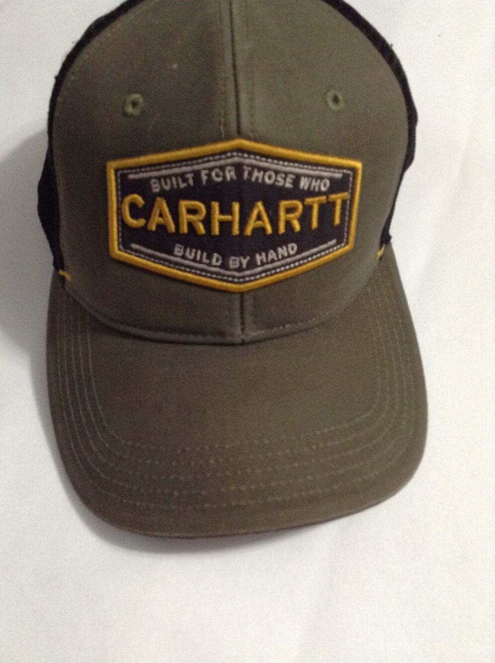Carhartt Trucker Hat Mens One Size Green Black Canvas Mesh Back Snapback Cap